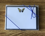 Pressed Linen -Eight Piece Elegant Flat Card Set- Colorful Butterfly