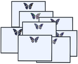 Pressed Linen - Eight Piece Elegant Flat Card Set - Blue Butterfly