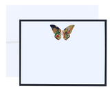 Pressed Linen -Eight Piece Elegant Flat Card Set- Colorful Butterfly