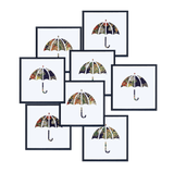 Pressed Linen - Eight Set Elegant Enclosure  Card Set- Umbrella