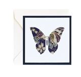 Pressed Linen -Eight Piece Enclosure Card  Set- Blue Butterfly