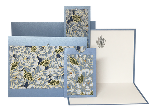 Blue Flowers on Blue - Gift Messenger