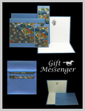 Blue Fans on Blue - Gift Messenger